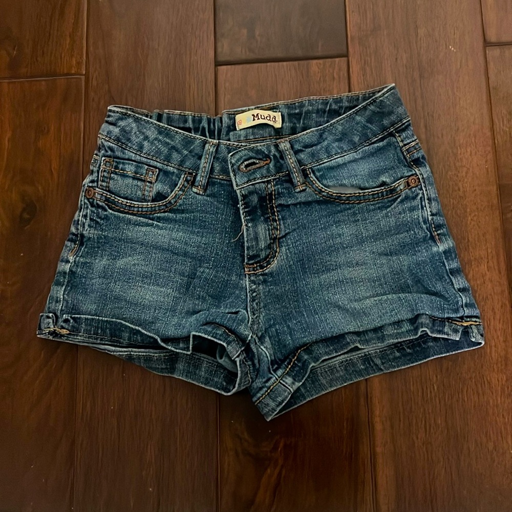 Girls MUDD Adjustable Waist Blue Jean Shorts